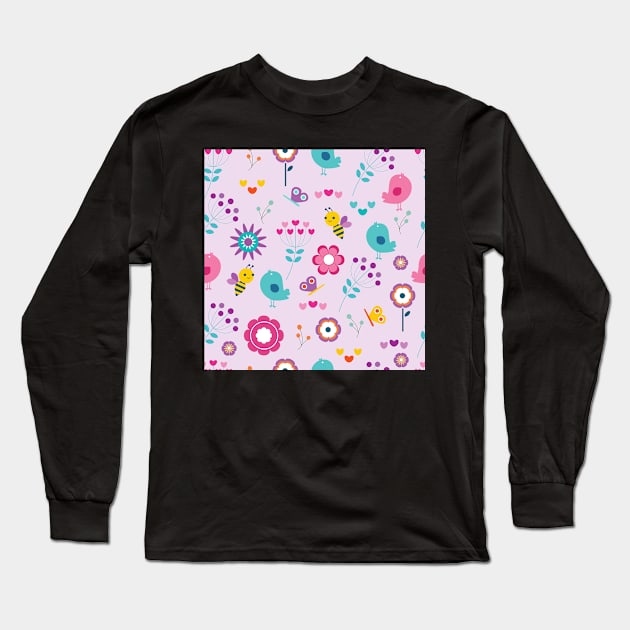 birds Long Sleeve T-Shirt by CurlyDesigns